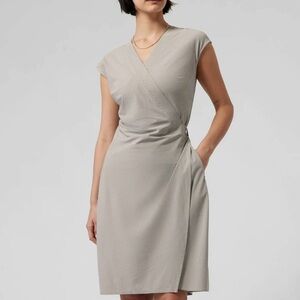 Athleta Newport Wrap Dress City Stripe Black/Sea
Salt Size Medium